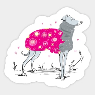 Dog in popons squer Sticker